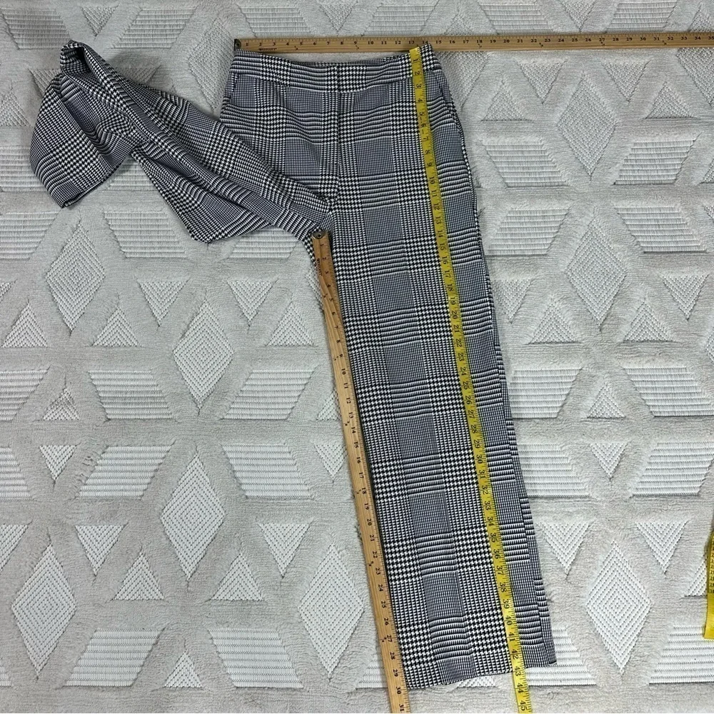 CYNTHIA ROWLEY Pants Sz 6 Houndstooth High Rise Trouser - Picture 9 of 14